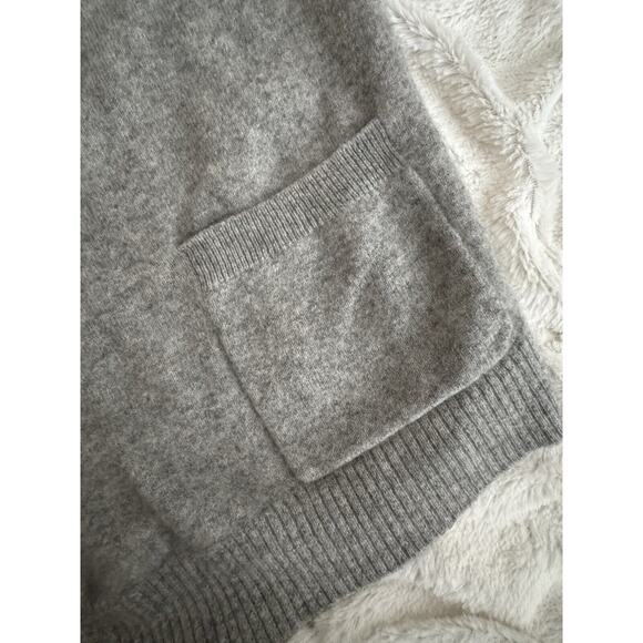 LOFT Ann Taylor Gray 100% Cashmere Short Sleeve Open-Front Cardigan, Size L - Picture 3 of 5